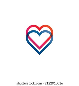 Heart logo and Beauty Love Vector icon valentine and romantic  illustration design Template symbol