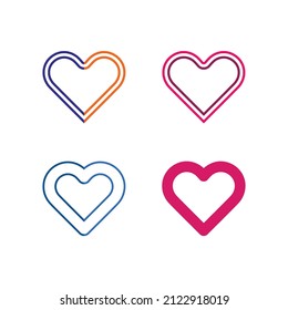 Heart logo and Beauty Love Vector icon valentine and romantic  illustration design Template symbol