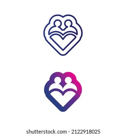 Heart logo and Beauty Love Vector icon valentine and romantic  illustration design Template symbol
