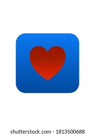 Heart logo in blue background
