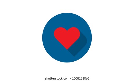 Heart logo in blue circle
