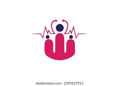 Herzlogos, markieren Sie flaches Symbol.  Logo für die Gesundheitsversorgung People Care Logo-Vorlage. 