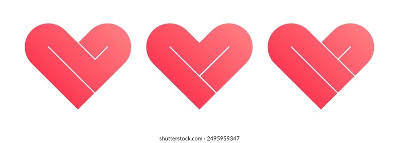 Heart logo collection. Social media sign for live stream video, chat, likes, love symbol. Vector illustration.