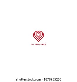 Herz-Logo mit Kombi-Objekt-Vorlage redaktionelles Design.