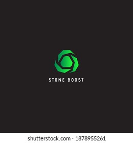 Logotipo del corazón con diseño editativo de plantillas de objetos combinadas.