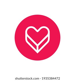 Heart logo design, app icon illustration, symbol of love - Vector