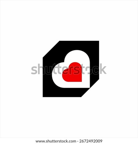 Heart logo design in a box.