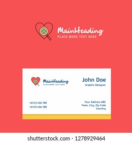 Heart logo Design with business card template. Elegant corporate identity. - Vector