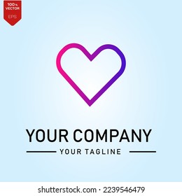 Heart logo design collection 100% vector logo