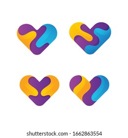 Heart logo design collection template