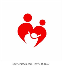 Heart logo design with the concept of mother's love for her child.