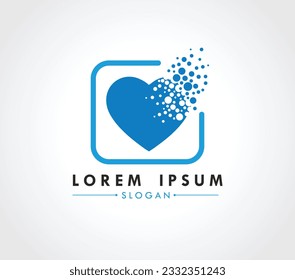 Concept de dispersion du logo de coeur. Illustrateur vectoriel.