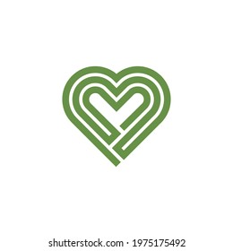 Heart logo design with geometry