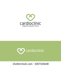 Heart logo design. Horizontal and vertical versions