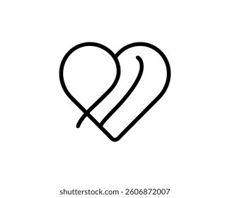 Heart logo design icon symbol vector template. Outline love heart logo vector icon illustration