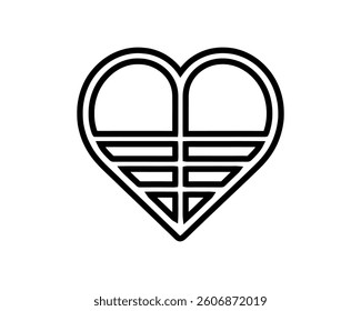Heart logo design icon symbol vector template. Outline love heart logo vector icon illustration