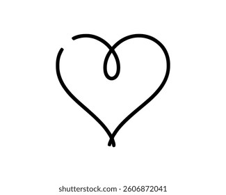 Heart logo design icon symbol vector template. Outline love heart logo vector icon illustration