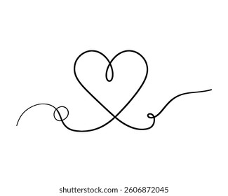 Heart logo design icon symbol vector template. Outline love heart logo vector icon illustration
