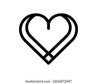 Heart logo design icon symbol vector template. Outline love heart logo vector icon illustration