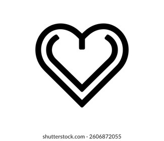 Heart logo design icon symbol vector template. Outline love heart logo vector icon illustration