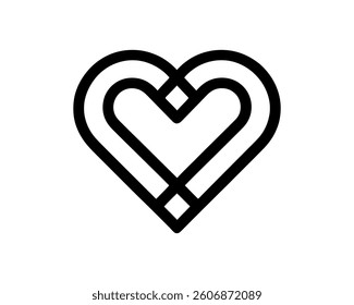 Heart logo design icon symbol vector template. Outline love heart logo vector icon illustration