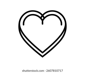 Heart logo design icon symbol vector template. Outline love heart logo vector icon illustration