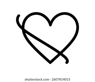 Heart logo design icon symbol vector template. Outline love heart logo vector icon illustration
