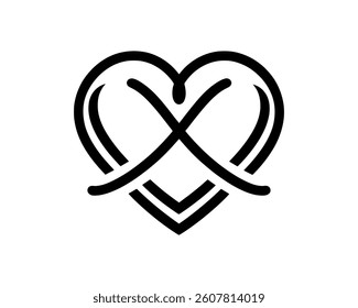 Heart logo design icon symbol vector template. Outline love heart logo vector icon illustration