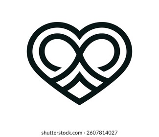 Heart logo design icon symbol vector template. Outline love heart logo vector icon illustration