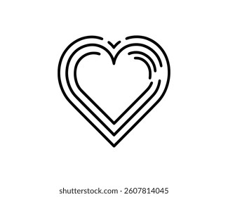 Heart logo design icon symbol vector template. Outline love heart logo vector icon illustration