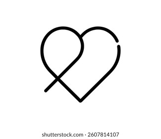 Heart logo design icon symbol vector template. Outline love heart logo vector icon illustration