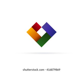 Heart logo design. Minimalistic geometric icon 