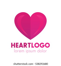 Heart logo design, pharmacy, medicine, health care symbol over white, vector illustration