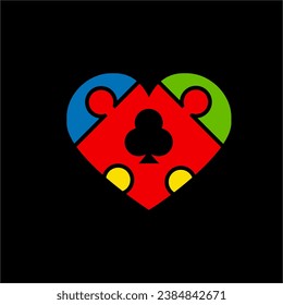 Herzlogodesign mit Puzzle und Ass Klee..