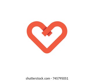 Heart logo design template. Creative symbol. Universal icon. Valentines day love sign. Cardiology Medical Health care logotype concept icon. Vector illustration. 