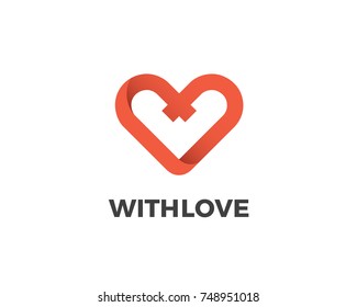 Heart logo design template. Creative symbol. Universal icon. Valentines day love sign. Cardiology Medical Health care logotype concept icon. Vector illustration. 