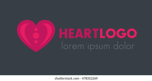 Heart logo design template, pharmacy, medicine, health care sign, vector illustration