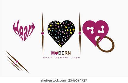 Heart Logo Design Vector Illustration.