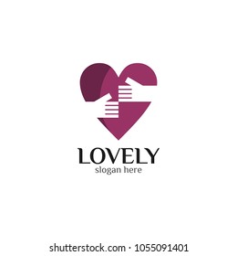 Heart Logo design vector template. St. Valentine day of love symbol. Cardiology Medical Health care Logotype concept icon.