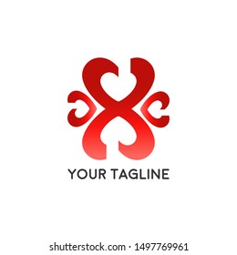 Heart Logo design vector template. Logotype concept icon