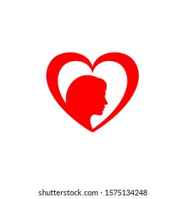 Heart Logo design vector template. Happy Valentines Day concept. graphic men and woman falling in love
