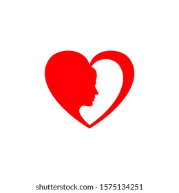 Heart Logo design vector template. Happy Valentines Day concept. graphic men and woman falling in love
