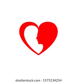 Heart Logo design vector template. Happy Valentines Day concept. graphic men and woman falling in love
