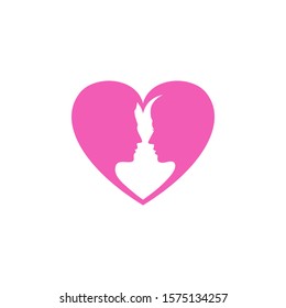 Heart Logo design vector template. Happy Valentines Day concept. graphic men and woman falling in love