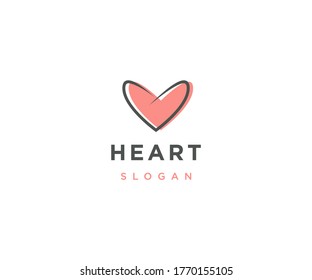 Heart logo design vector template