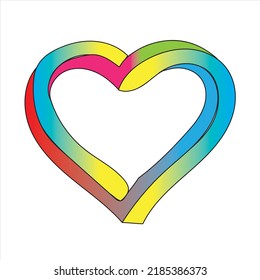 Heart Logo design vector template on white background.