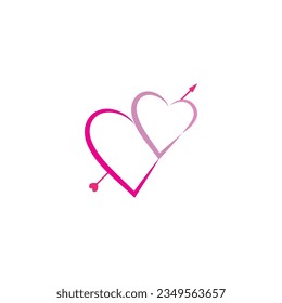 Heart Logo design vector template. St. Valentine day of love symbol. Cardiology Medical Health care Logotype concept icon.
