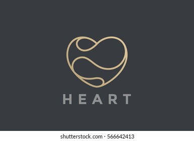 Heart Logo design vector template. St. Valentine day of love symbol Linear style.
Luxury Logotype concept icon