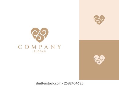 heart logo design with wave elements