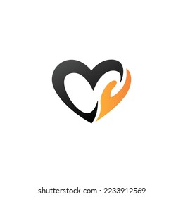 heart logo and hand design